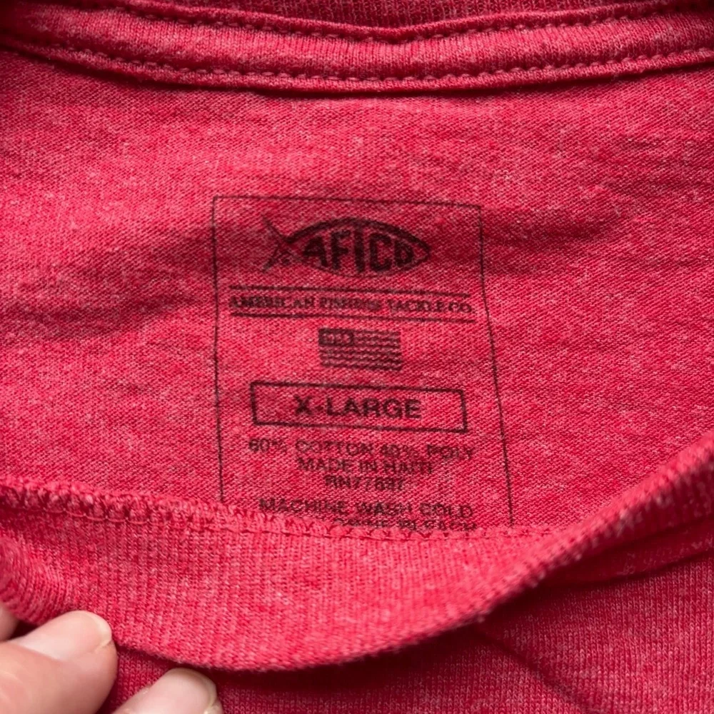 AFTCO Long Sleeve Graphic Tee | Red Heather | Boy’s XL